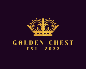 Golden Beauty Pageant Crown logo design