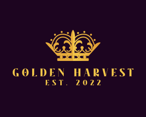 Golden Beauty Pageant Crown logo design