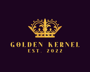 Golden Beauty Pageant Crown logo design