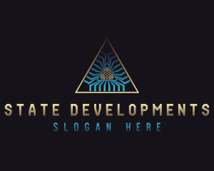 Tech Developer Pyramid logo design