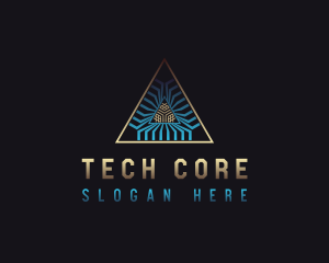 Tech Developer Pyramid logo design