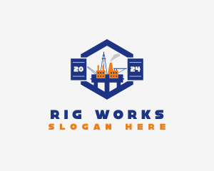 Oil Rig Refinery logo design