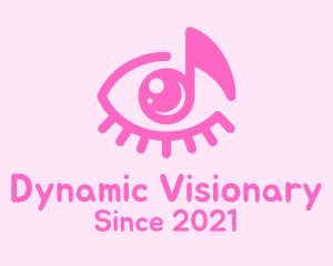 Pink Eye Music Note logo design