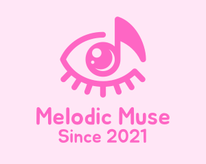 Pink Eye Music Note logo design