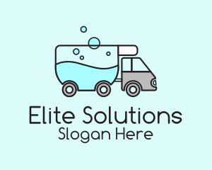 Laundry Service Truck  logo design