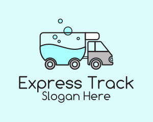 Laundry Service Truck  logo design