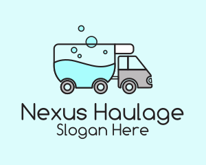 Laundry Service Truck  logo design