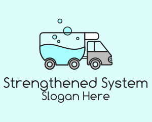 Laundry Service Truck  logo design