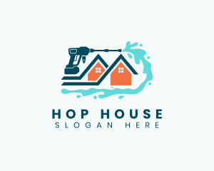 House Pressure Washer Cleaning  logo design