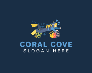 Snorkeling Scuba Diver logo