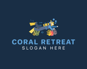 Snorkeling Scuba Diver logo