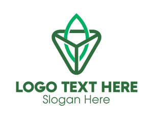 Triangle Leaf Outline logo design