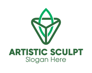 Triangle Leaf Outline logo design