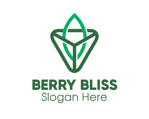 Triangle Leaf Outline logo design