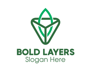 Triangle Leaf Outline logo design