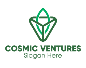 Triangle Leaf Outline logo design