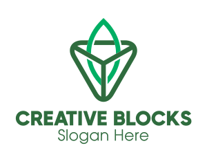 Triangle Leaf Outline logo design