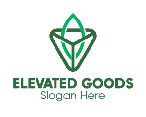 Triangle Leaf Outline logo design