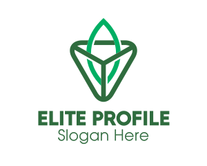 Triangle Leaf Outline logo design