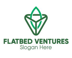 Triangle Leaf Outline logo design