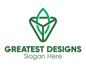 Triangle Leaf Outline logo design