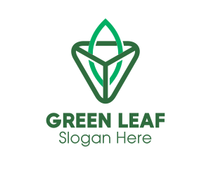 Triangle Leaf Outline logo design