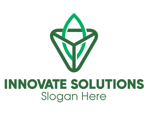 Triangle Leaf Outline logo