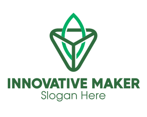 Triangle Leaf Outline logo design