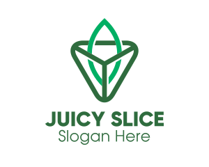 Triangle Leaf Outline logo design