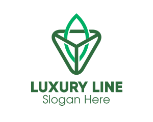 Triangle Leaf Outline logo design