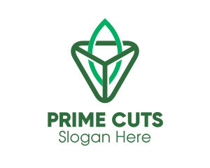 Triangle Leaf Outline logo design