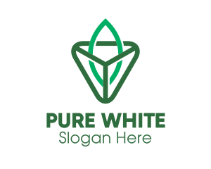 Triangle Leaf Outline logo design