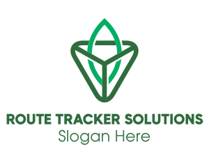 Triangle Leaf Outline logo design