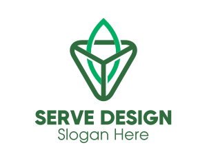 Triangle Leaf Outline logo design