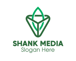 Triangle Leaf Outline logo design