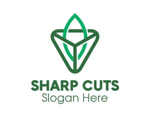 Triangle Leaf Outline logo design