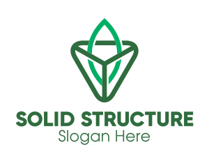 Triangle Leaf Outline logo design