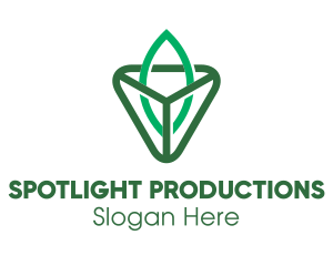 Triangle Leaf Outline logo design