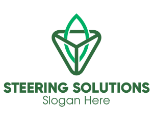 Triangle Leaf Outline logo design