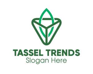 Triangle Leaf Outline logo design