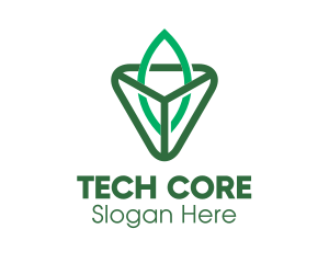 Triangle Leaf Outline logo design