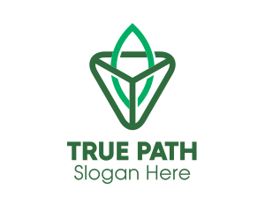 Triangle Leaf Outline logo design