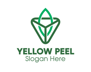 Triangle Leaf Outline logo design