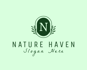 Nature Plant Wreath logo design