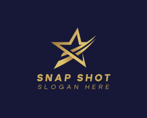 Elegant Swoosh Star logo design