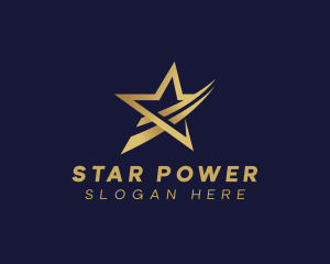 Elegant Swoosh Star logo design