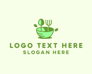 Food - Organic Food Bowl Utensils logo design
