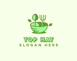 Organic Food Bowl Utensils logo design