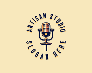 Podcaster Broadcast Studio logo design