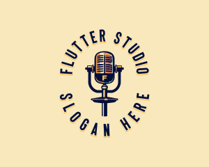 Podcaster Broadcast Studio logo design